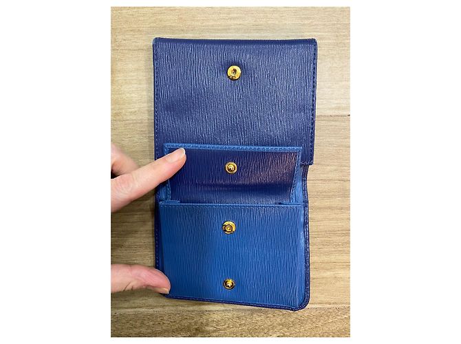Cartera Prada Peada de piel Saffiano azul - vista 12
