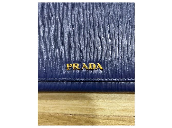 Cartera Prada Peada de piel Saffiano azul - vista 2