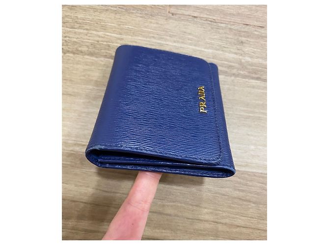 Cartera Prada Peada de piel Saffiano azul - vista 4