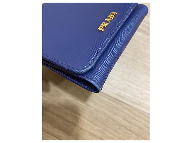 Cartera Prada Peada de piel Saffiano azul - vista 6