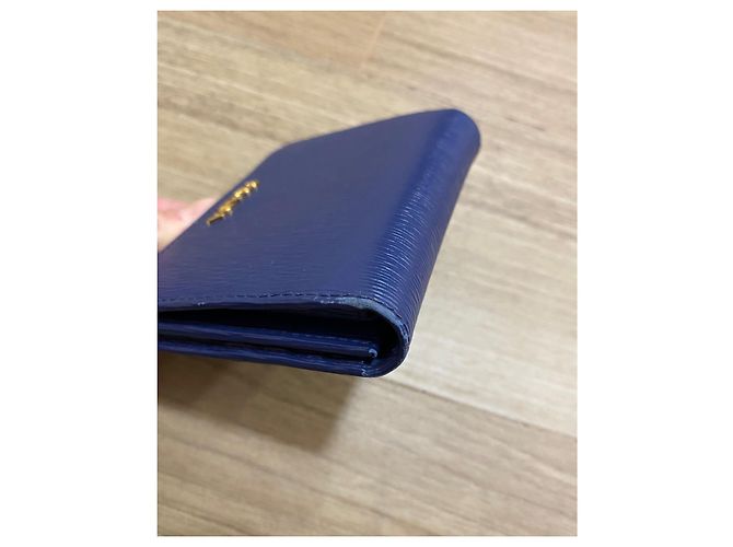 Cartera Prada Peada de piel Saffiano azul - vista 8