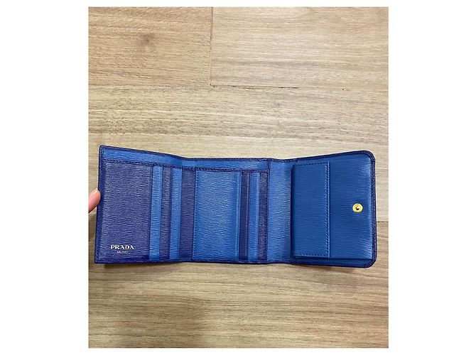 Cartera Prada Peada de piel Saffiano azul - vista 9
