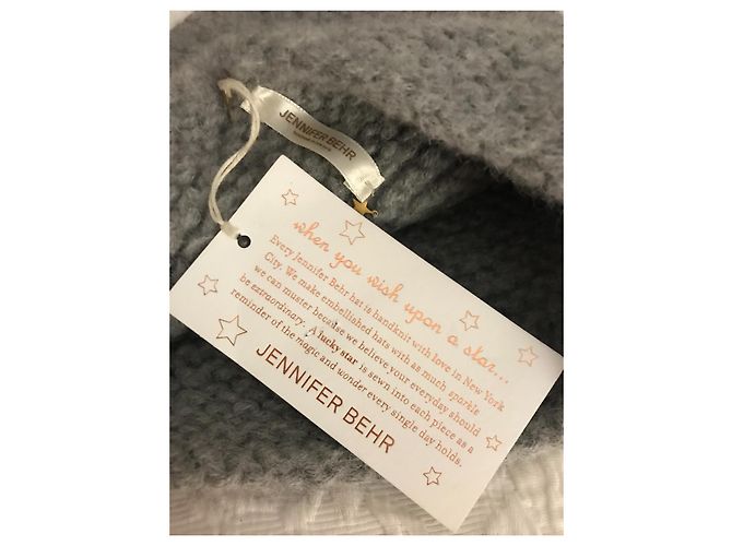 Jennifer Behr Leopard Embroidery Wool Hat Grey - view 4