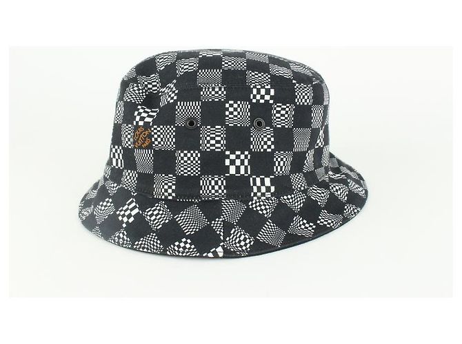 Louis Vuitton Size 60 Black x White Distorted Damier Bucket Hat Fisherman - Ansicht 4