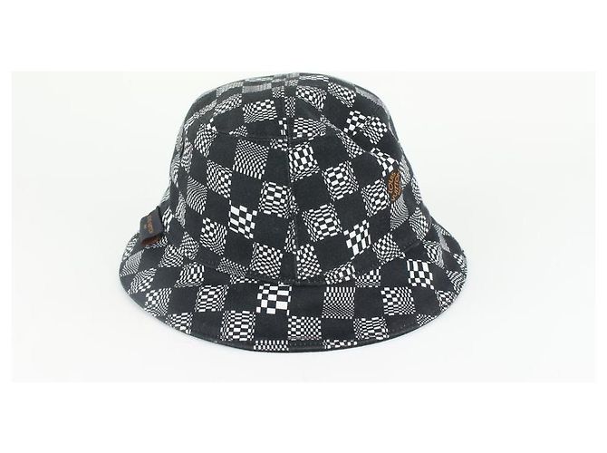 Louis Vuitton Size 60 Black x White Distorted Damier Bucket Hat Fisherman - Ansicht 5