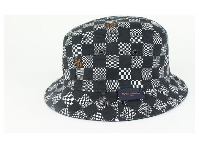 Louis Vuitton Size 60 Black x White Distorted Damier Bucket Hat Fisherman - Ansicht 6
