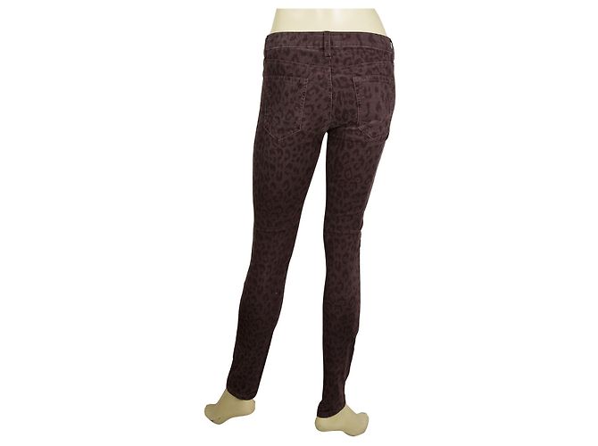 Current Elliott Aktuelle Elliott Purple Leopard Animal Print Baby Cord Cordhose Hose 24 Dunkelviolett - Ansicht 2