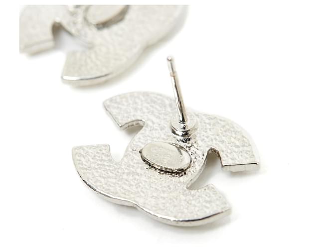 Chanel Strass argento borchia CC medi - vista 4