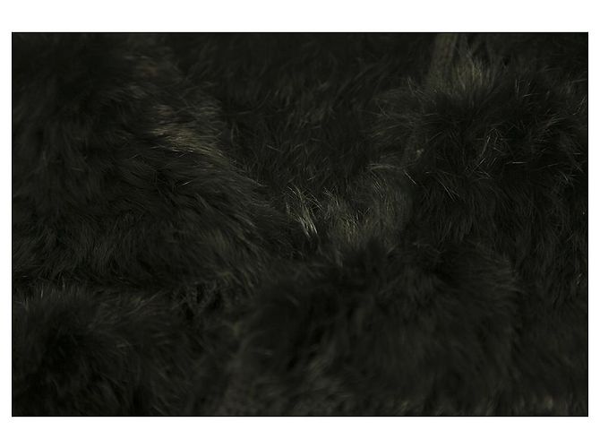 BCBG Max Azria Schwarze Lapin Pelzweste Ärmellose Jacke Gillet Größe M - Ansicht 4