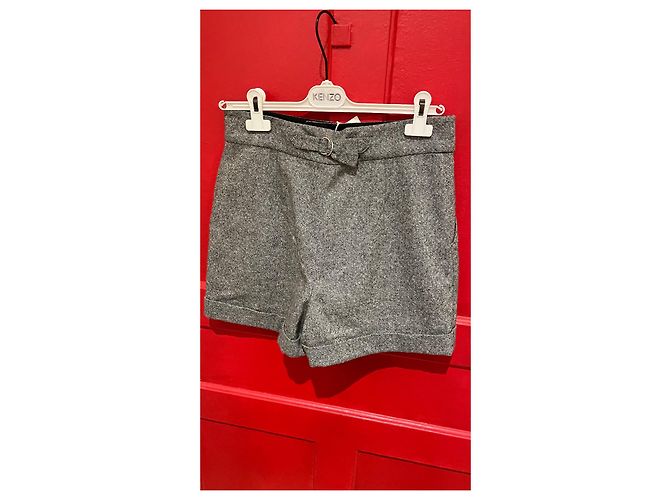Shorts Agnès b. de lã e seda cinza - vista 2