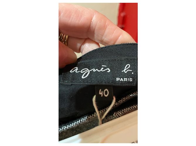 Shorts Agnès b. de lã e seda cinza - vista 3