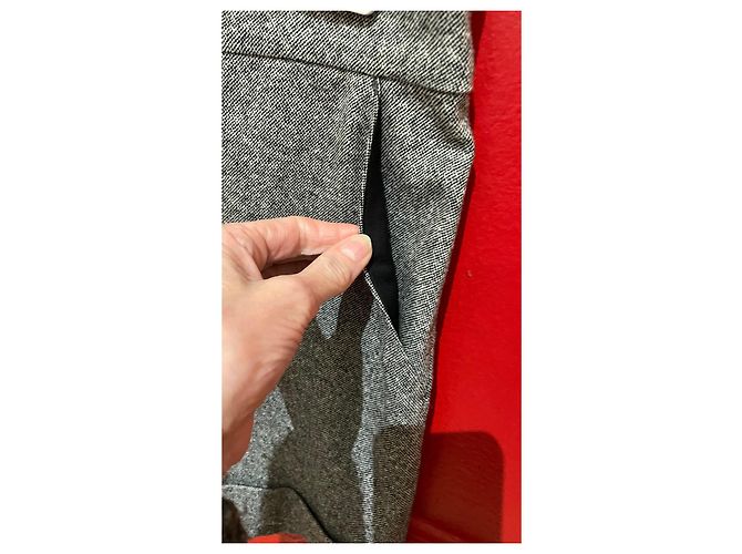 Shorts Agnès b. de lã e seda cinza - vista 5