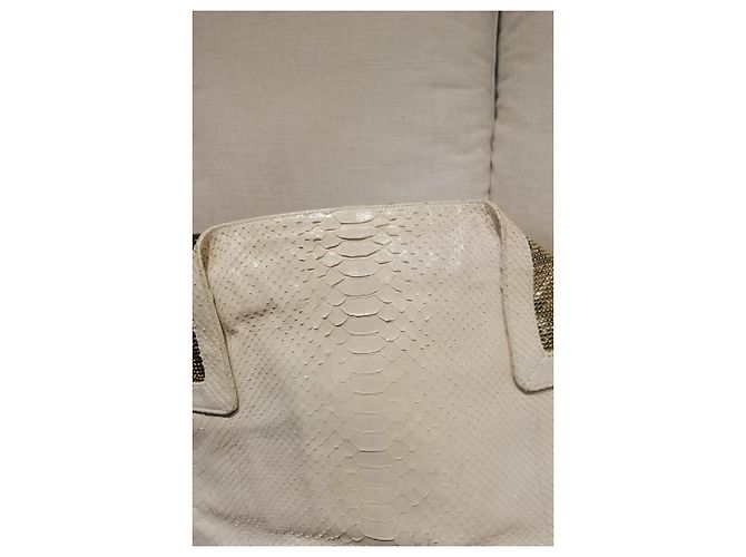 Salvatore Ferragamo Python Handbag Eggshell - view 2