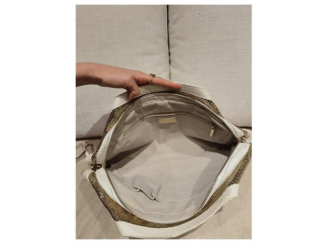 Salvatore Ferragamo Python Handbag Eggshell - view 4