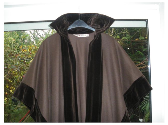 Saint Laurent Capa de lana marrón Castaño - vista 5