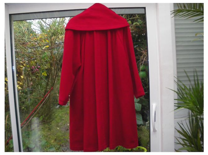 Autre Marque Abrigo de lana rojo con cuello grande Roja - vista 2