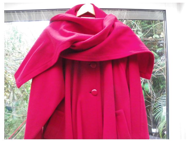Autre Marque Abrigo de lana rojo con cuello grande Roja - vista 6