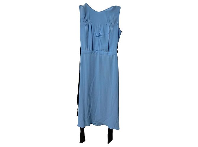 N°21 N °21 Vestido midi con lazo grande en la espalda en acetato azul - vista 3