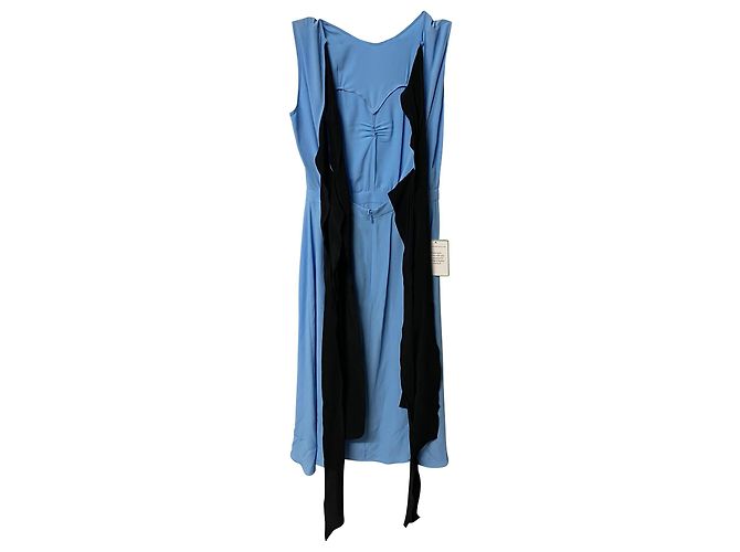 N°21 N °21 Vestido midi con lazo grande en la espalda en acetato azul - vista 4