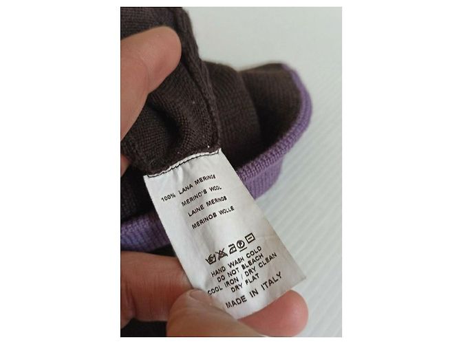 Suéter Etro Merino Lã Castanho escuro Roxo escuro - vista 2