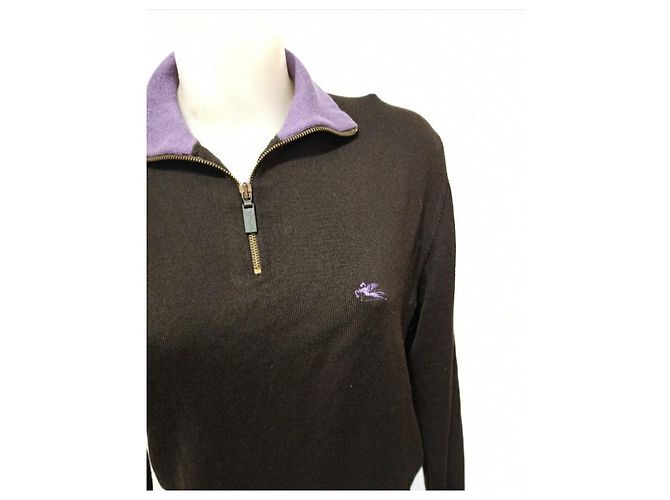 Suéter Etro Merino Lã Castanho escuro Roxo escuro - vista 8