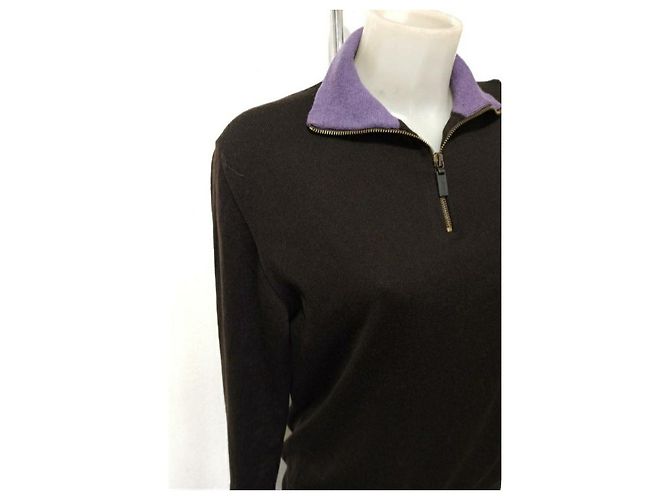 Suéter Etro Merino Lã Castanho escuro Roxo escuro - vista 9