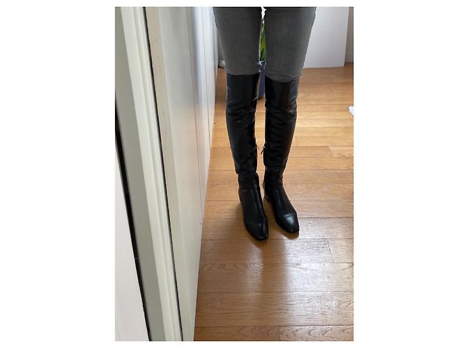 Gianvito Rossi Botas de piel negras Negro - vista 3