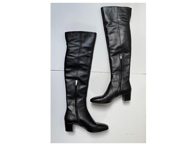 Gianvito Rossi Botas de piel negras Negro - vista 4