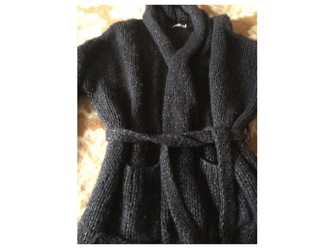 Mes Demoiselles ... lange Strickjacke, seltenes Colette-Modell Schwarz - Ansicht 2