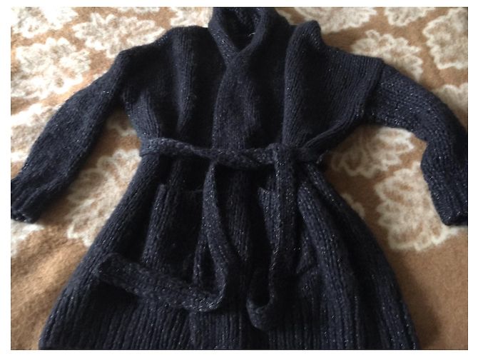 Mes Demoiselles ... lange Strickjacke, seltenes Colette-Modell Schwarz - Ansicht 4
