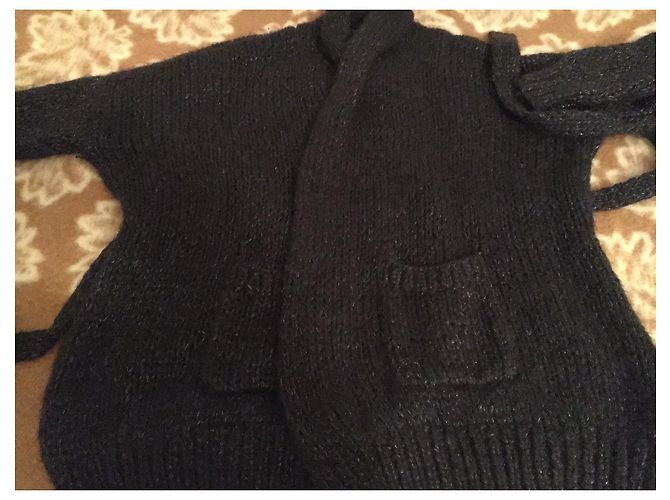Mes Demoiselles ... lange Strickjacke, seltenes Colette-Modell Schwarz - Ansicht 5
