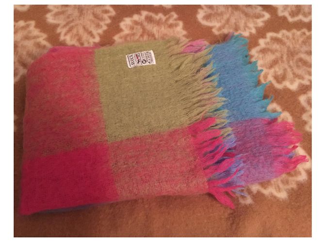 Autre Marque Bunter Mohair Schal Plaid Mehrfarben - Ansicht 2