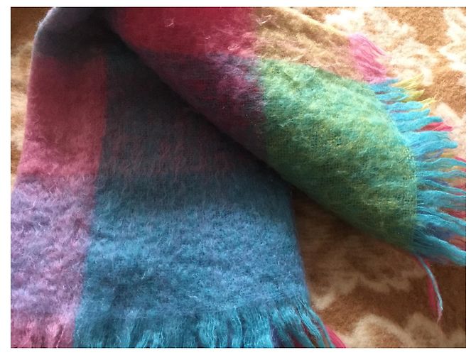 Autre Marque Bunter Mohair Schal Plaid Mehrfarben - Ansicht 3
