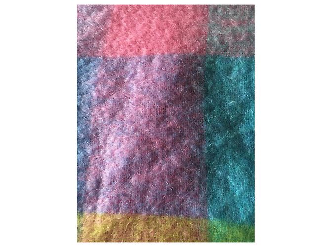 Autre Marque Bunter Mohair Schal Plaid Mehrfarben - Ansicht 9