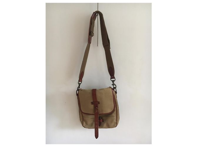 Ralph Lauren Borsa a tracolla in tela / pelle Marrone Cachi - vista 2