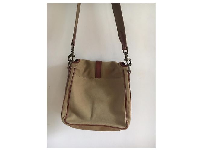 Ralph Lauren Borsa a tracolla in tela / pelle Marrone Cachi - vista 3
