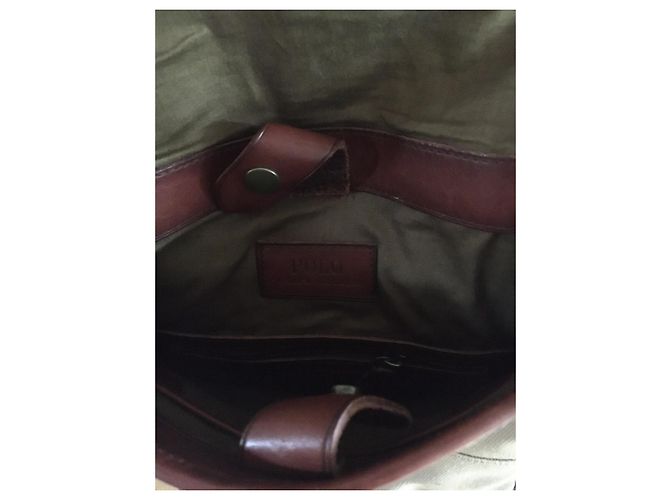 Ralph Lauren Borsa a tracolla in tela / pelle Marrone Cachi - vista 5