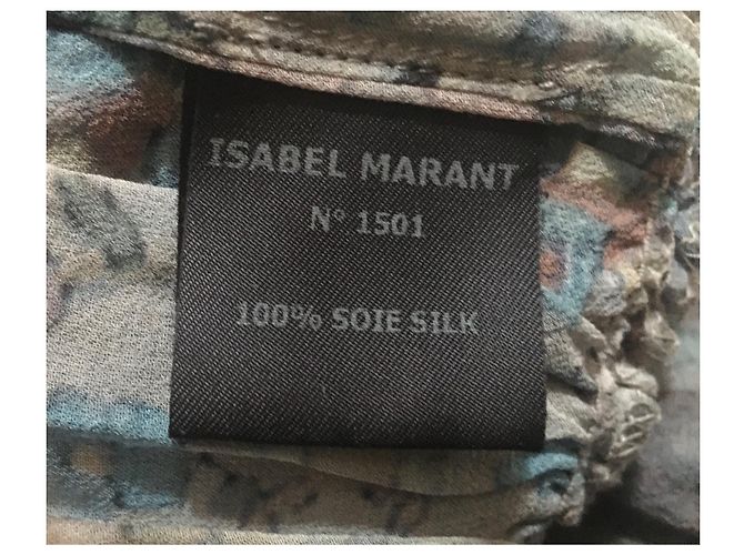Falda de seda con volantes Isabel Marant Etoile azul claro - vista 2