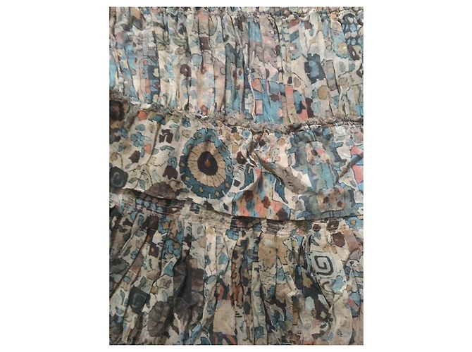 Falda de seda con volantes Isabel Marant Etoile azul claro - vista 3