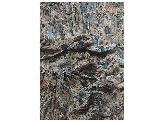 Falda de seda con volantes Isabel Marant Etoile azul claro - vista 6