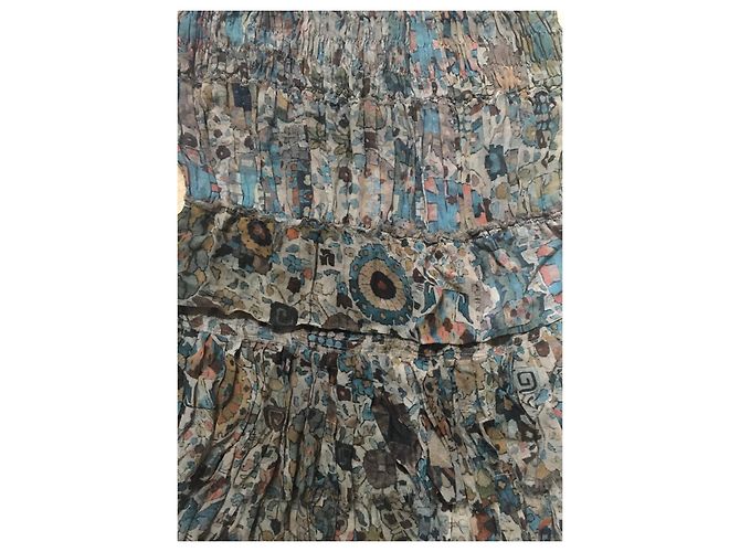 Falda de seda con volantes Isabel Marant Etoile azul claro - vista 8