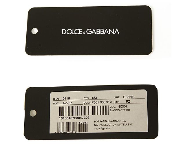 Dolce & Gabbana weiße große Devotion Tasche aus gestepptem Nappaleder - goldenes Herz - Ansicht 9