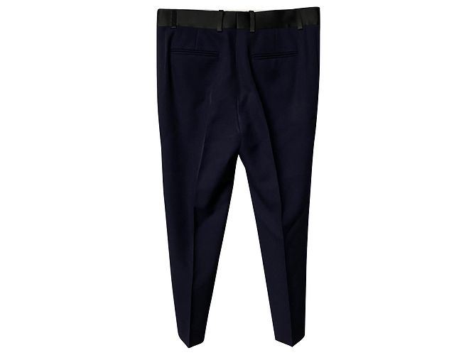 Céline Calça Reta Celine em Lã Azul - vista 2