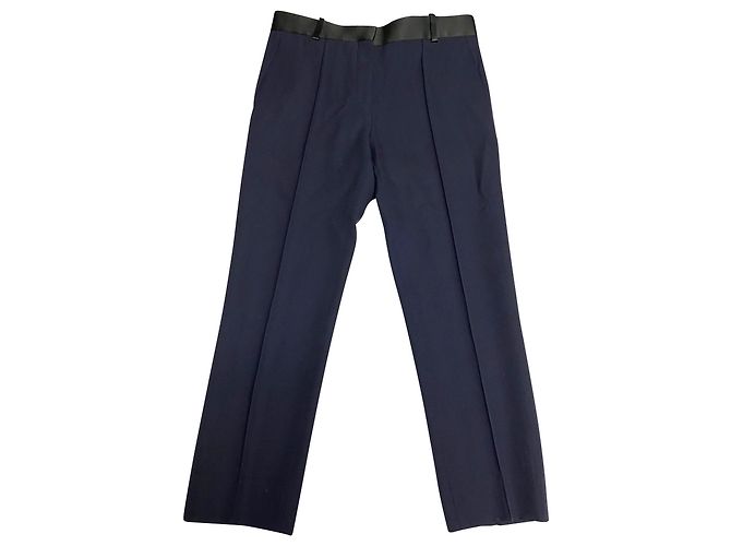 Céline Calça Reta Celine em Lã Azul - vista 3