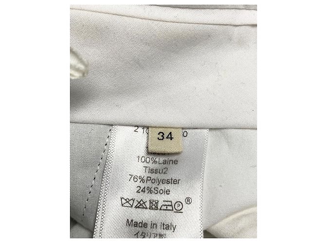 Céline Calça Reta Celine em Lã Azul - vista 5