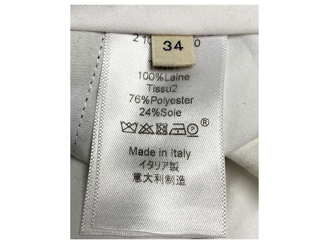 Céline Calça Reta Celine em Lã Azul - vista 6