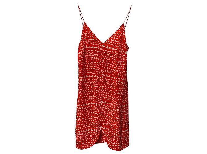 Stella Mc Cartney Stella Mccartney Abito sottoveste con stampa cuori in seta rossa Rosso - vista 3