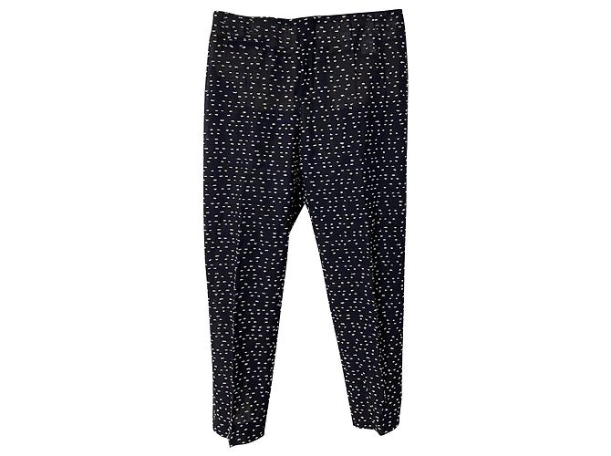 Calças Chloé Pattern em Lã Azul Marinho - vista 2