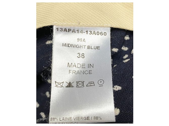 Calças Chloé Pattern em Lã Azul Marinho - vista 3