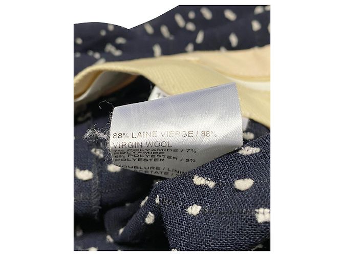 Calças Chloé Pattern em Lã Azul Marinho - vista 4